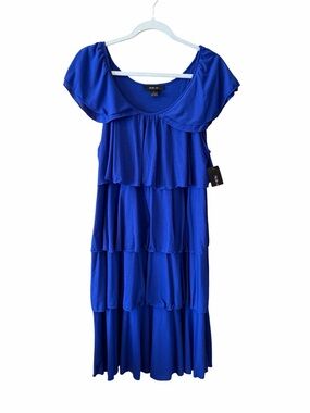Style & Co. Royal Blue Tiered Midi Dress